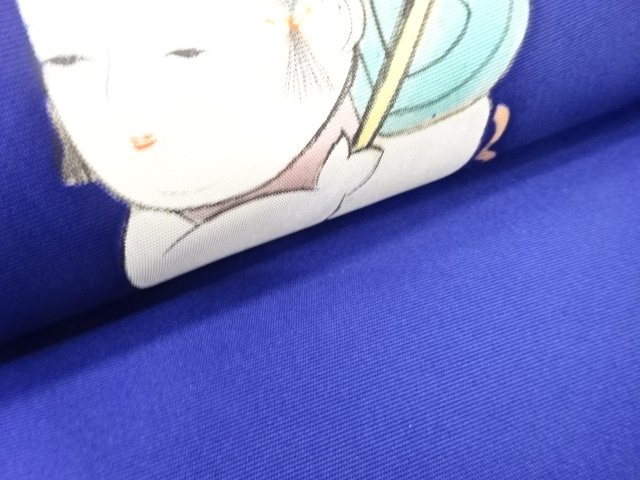  アンティーク　塩瀬　手描き　御所人形模様名古屋帯